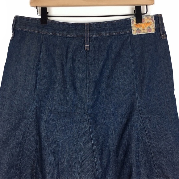 LEVI’S Jean Skirt Flare Denim Modest Western Rockabilly Cowgirl Rodeo Size 10 - Picture 4 of 10